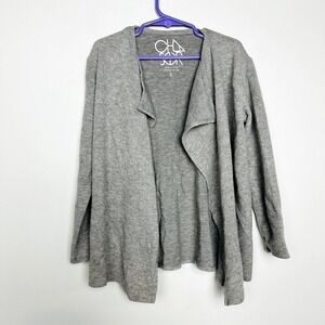 Chaser NWT Kids Girls Drape Knit Classic Open Front Cardigan Sweater Gray Sz 6